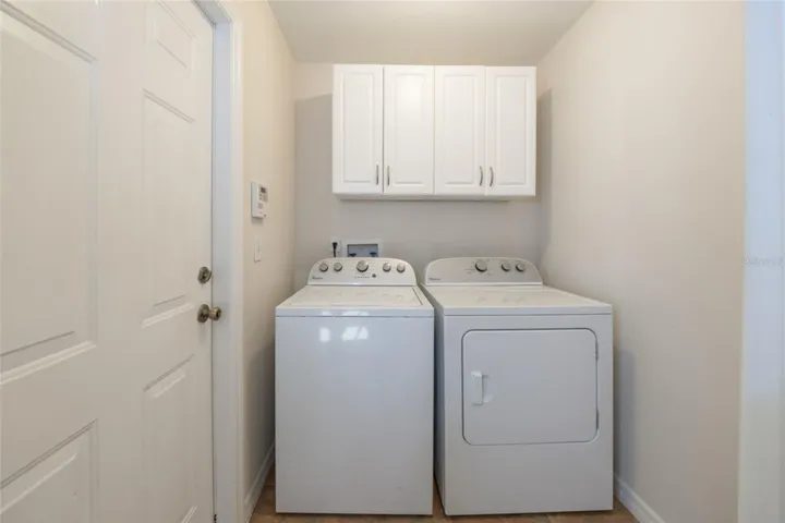 Inside laundry room for convenience