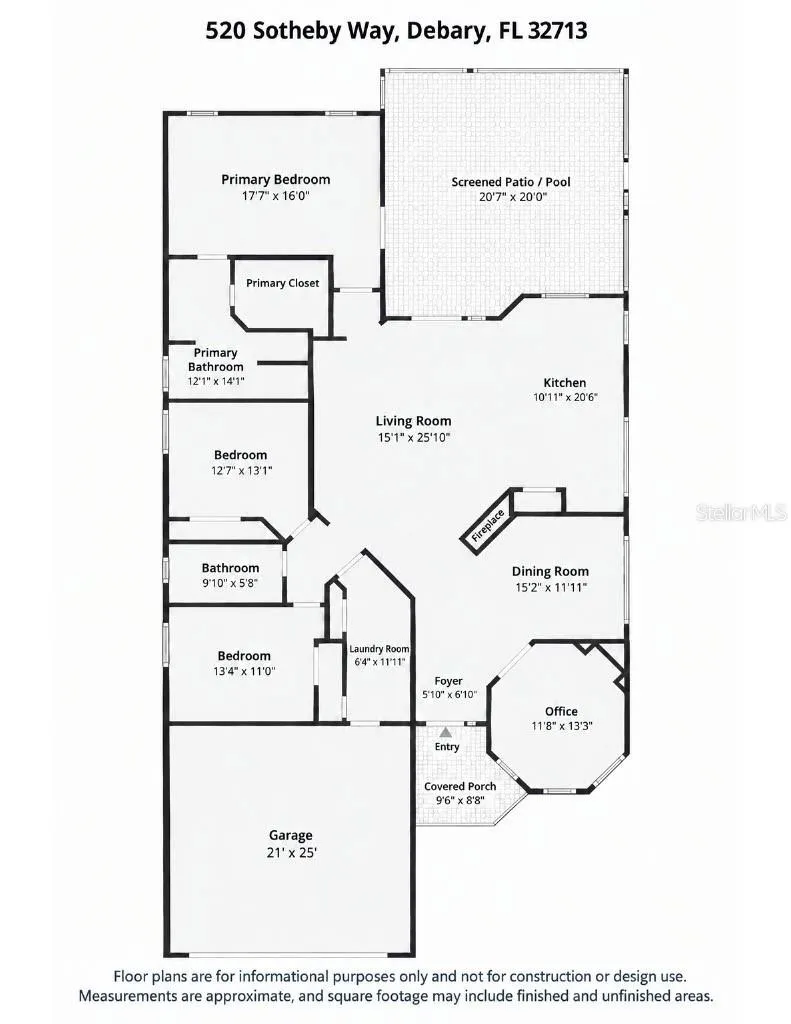Floorplan - Provided for illustrative purposes only; Buyer/Buyer's Agent to confirm measurements