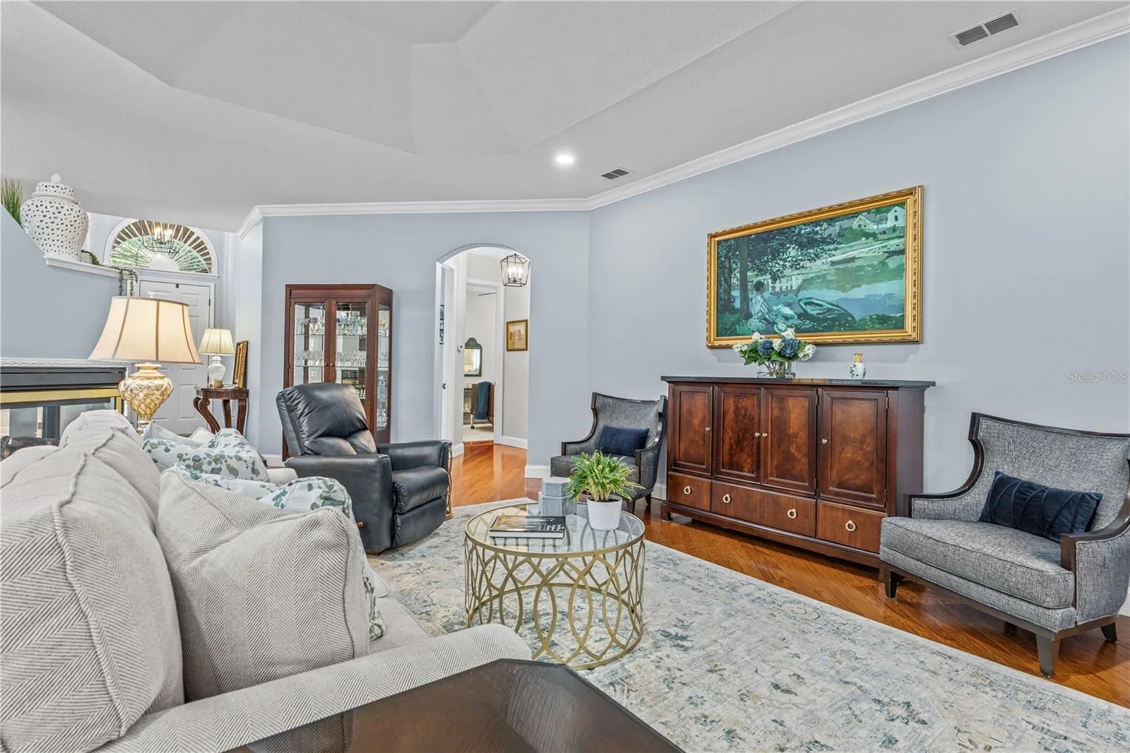 The size of the Great Room offers many options for furniture placement