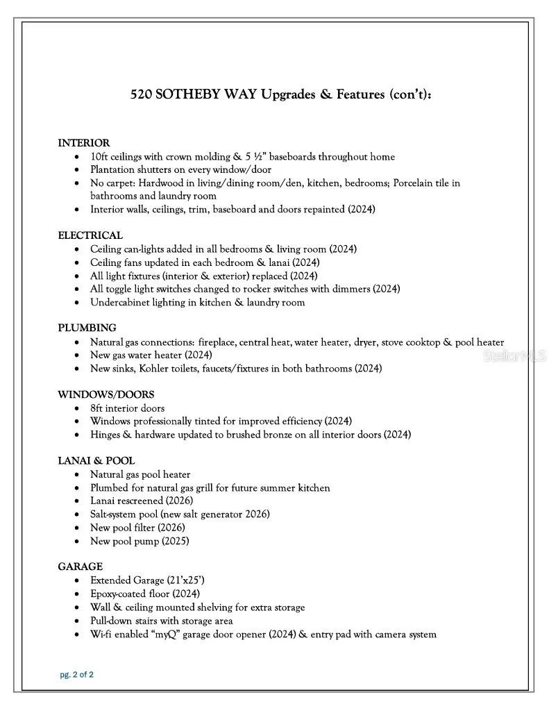 520 Sotheby Way Upgrades &amp; Features - page 2 of 2