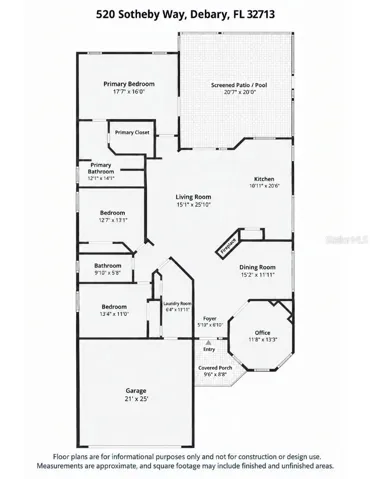 Floorplan - Provided for illustrative purposes only; Buyer/Buyer's Agent to confirm measurements