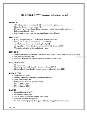 520 Sotheby Way Upgrades &amp; Features - page 2 of 2