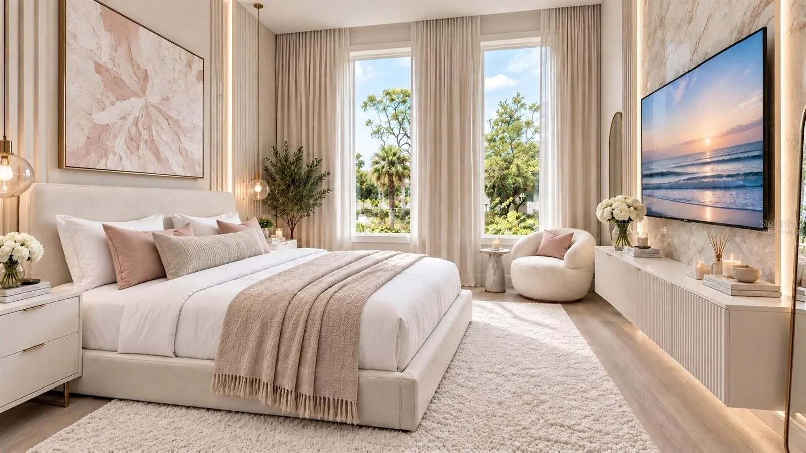 Guest bedroom. Virtually staged.