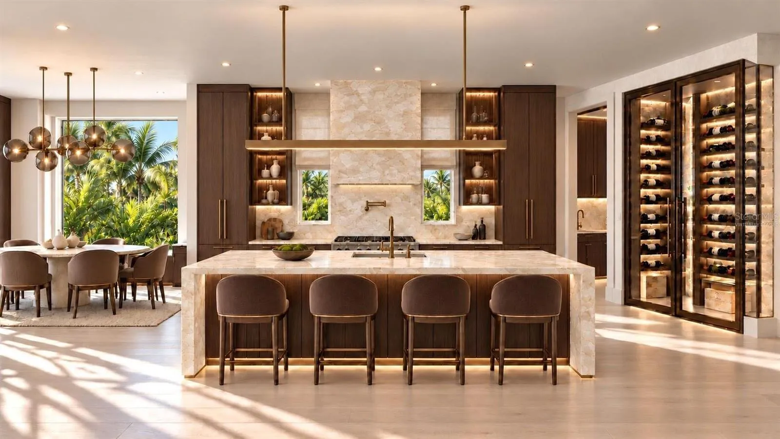 Kitchen. Virtually staged.
