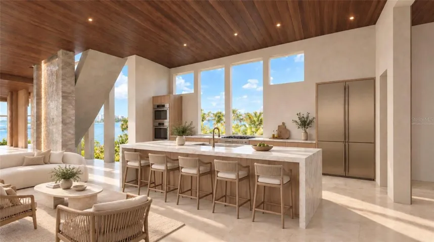 Outdoor kitchen and entertaining area. Virtually staged.