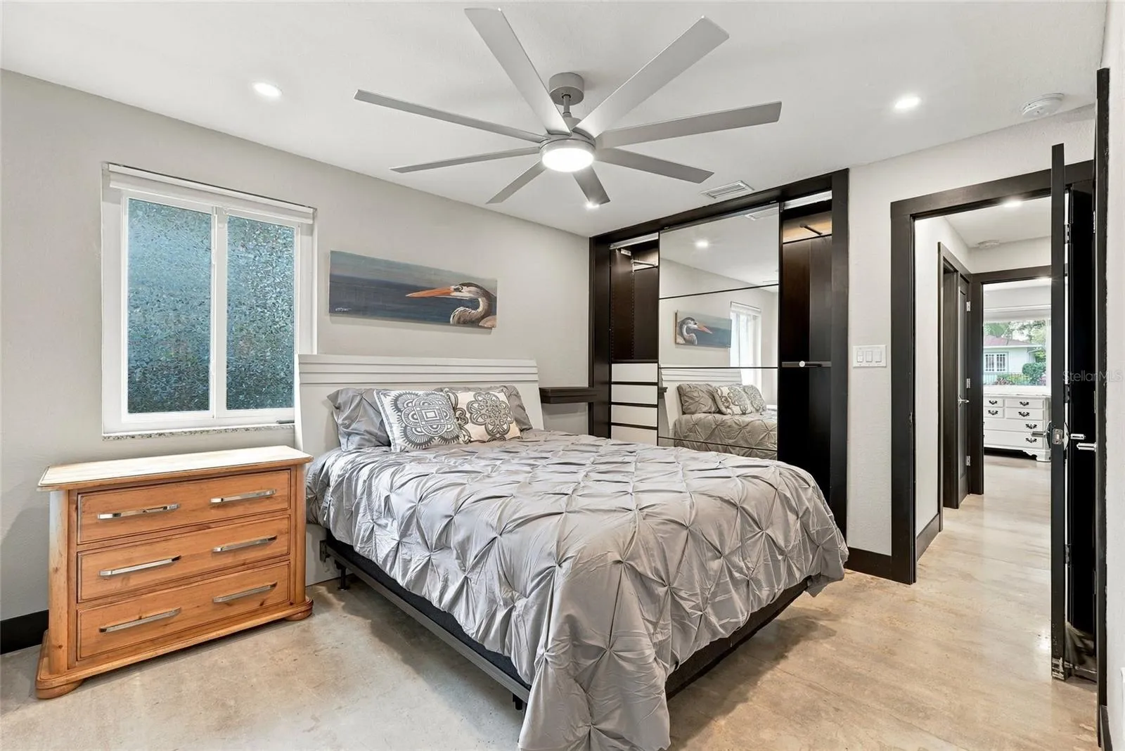 primary with built-in closet system with drawers