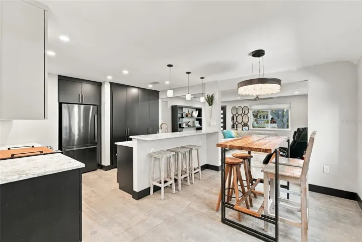 dining and kitchen