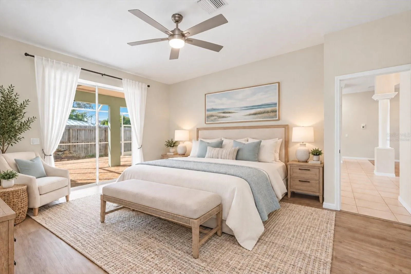 Virtually Staged Primary Bed