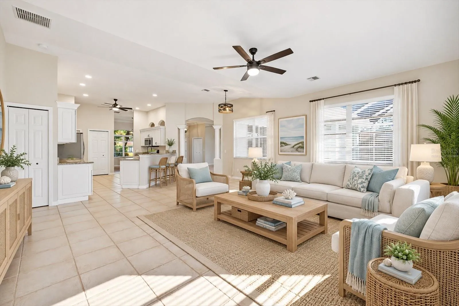 Virtually Staged Family/Great Room