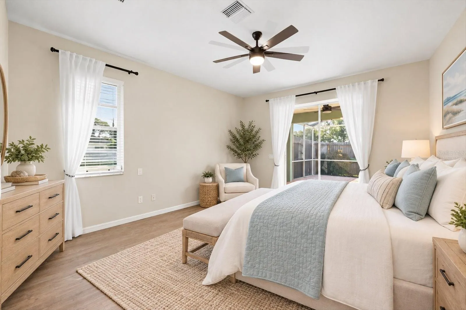 Virtually Staged Primary Bed