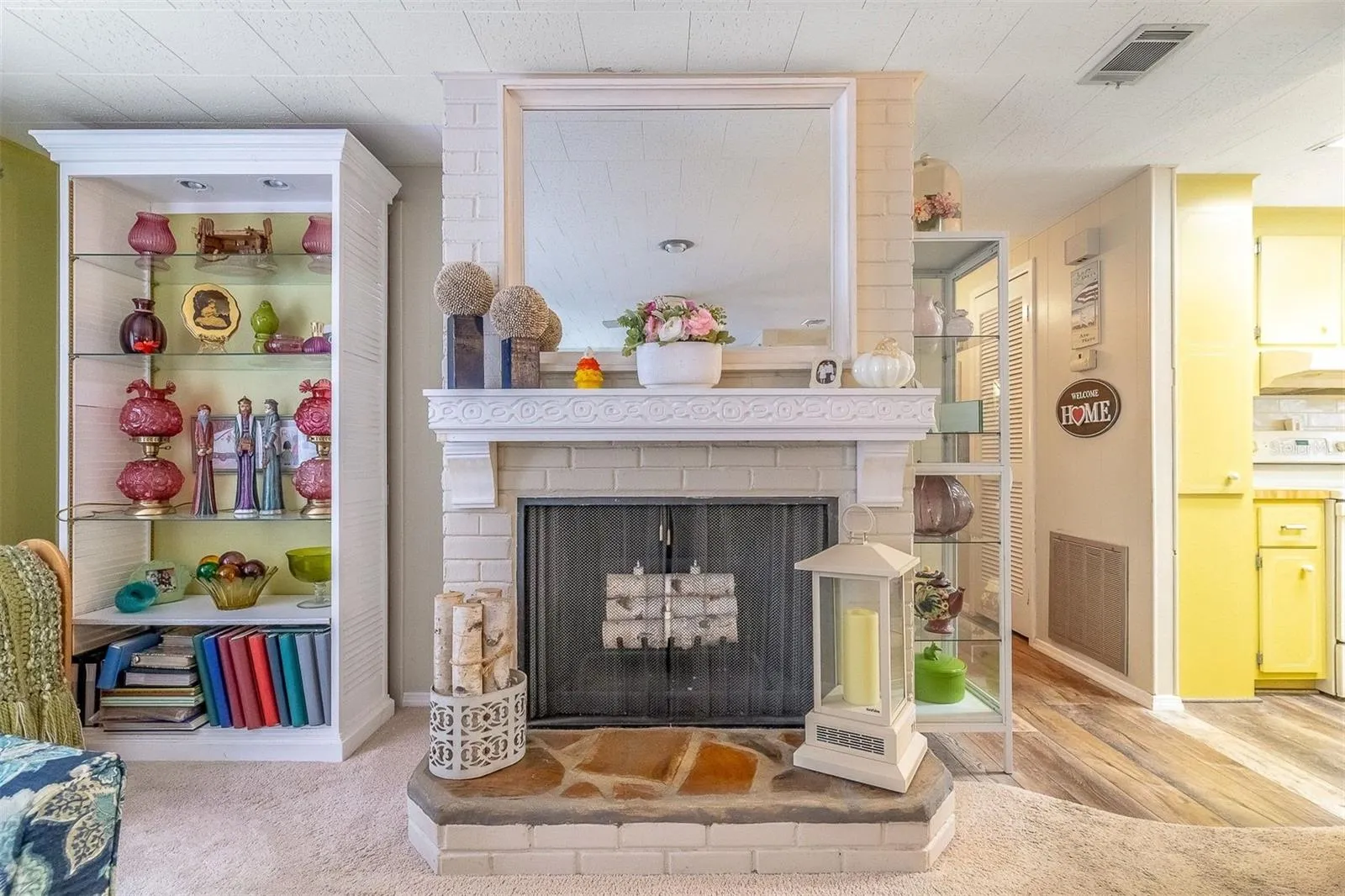 Wood burning fireplace