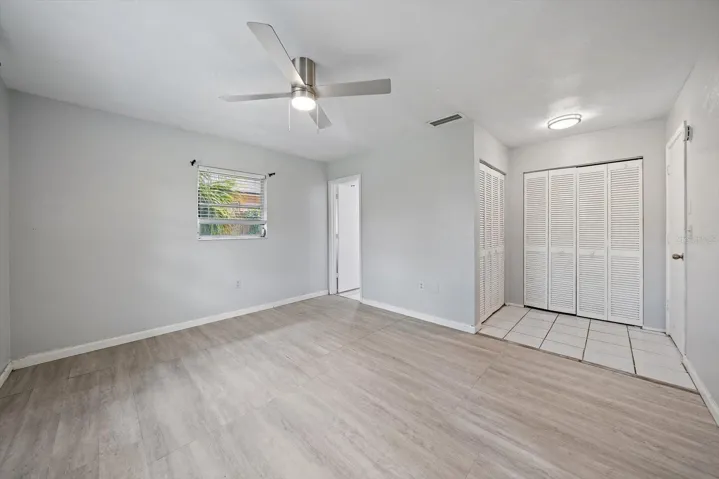 Primary bedroom - view looking inward to (left) bathroom, (right) (2) Closet Foyer
