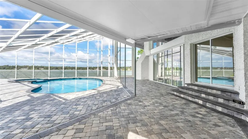 Covered poolside patio