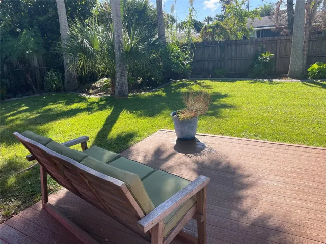 fenced backyard