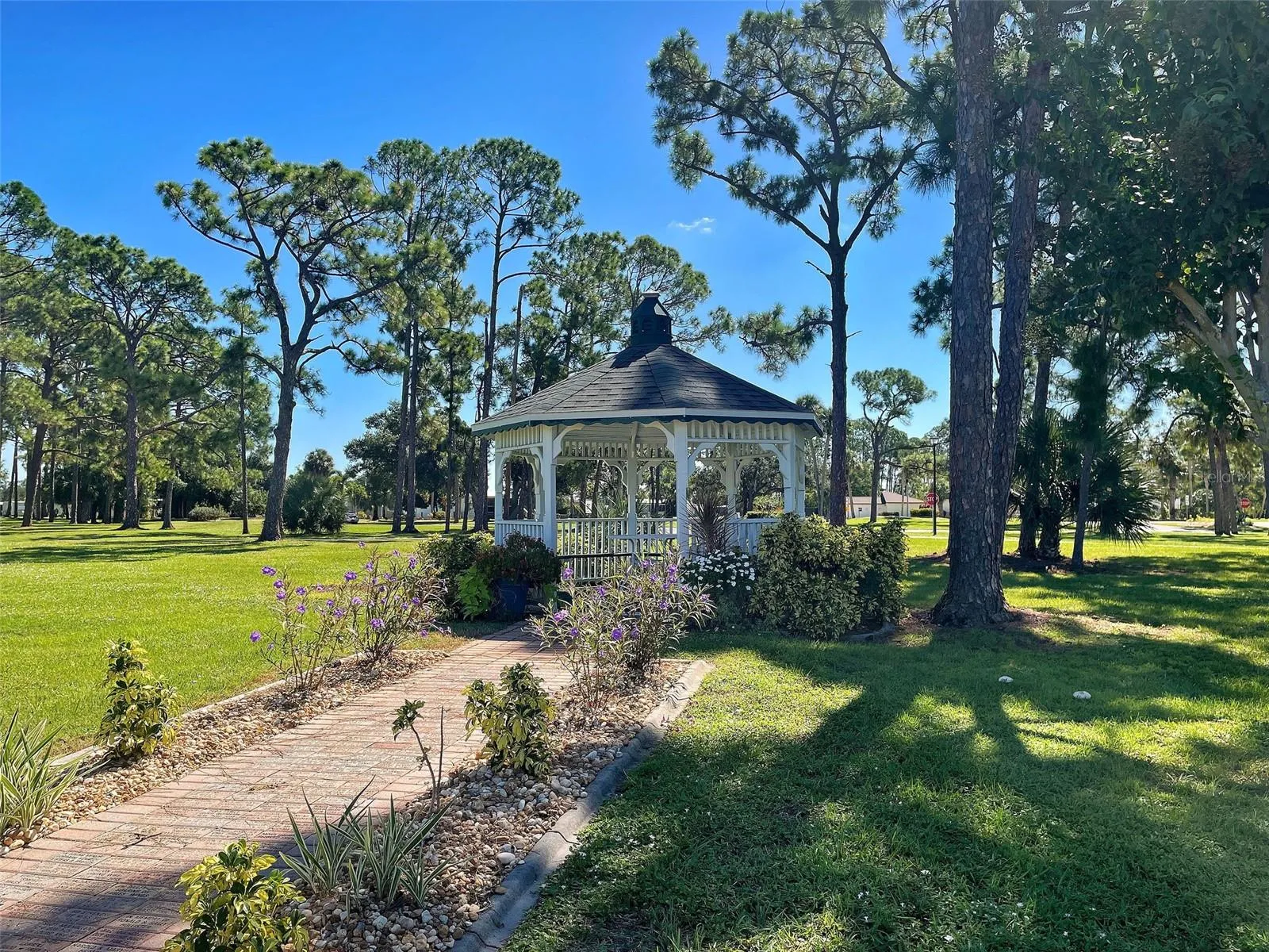 Lovely Gazebo is indicative of how pretty the grounds are in Holiday Park!
