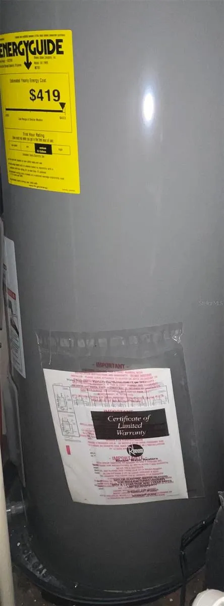 Water heater in utility closet