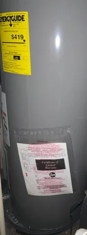 Water heater in utility closet