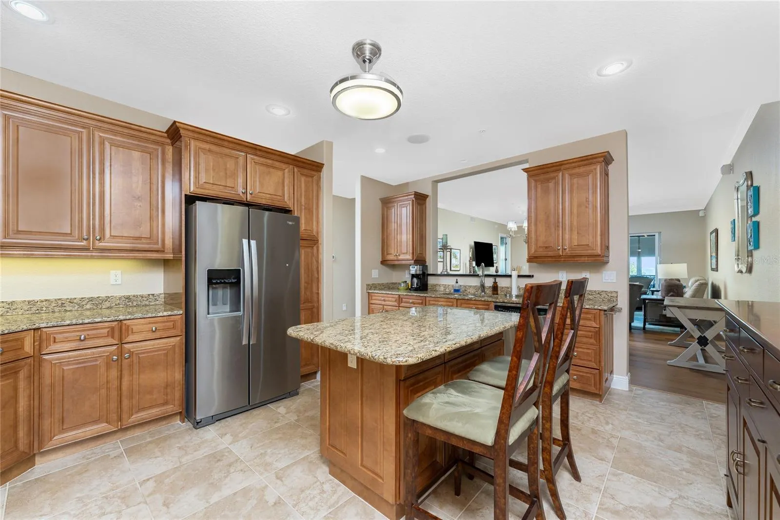 The kitchen is designed for those who love to cook with a center island