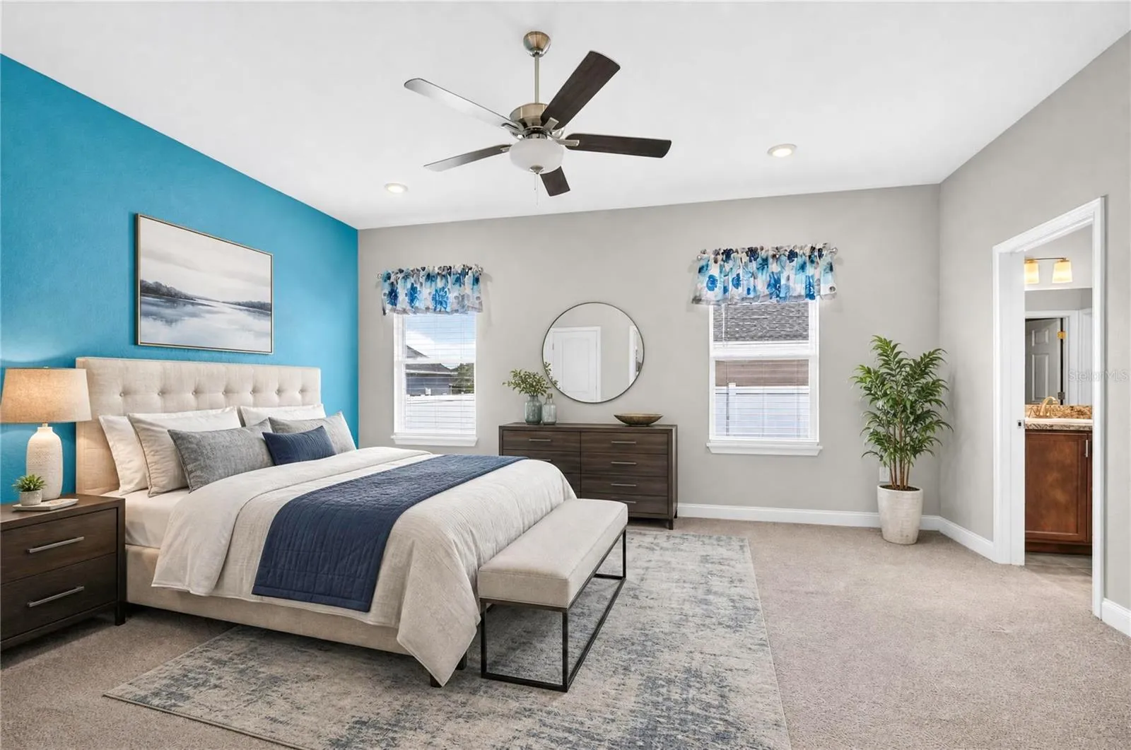 Primary Suite (digitally staged)