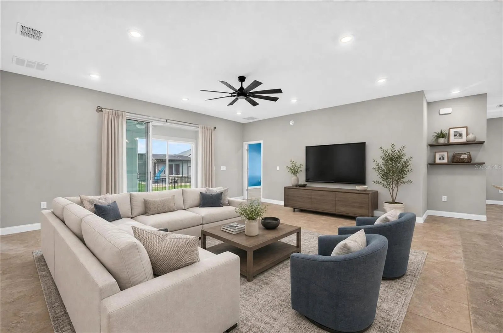 Family Room (digitally staged)