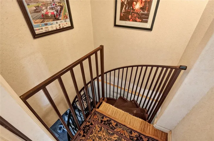 Spiral Staircase to Six Car Garage