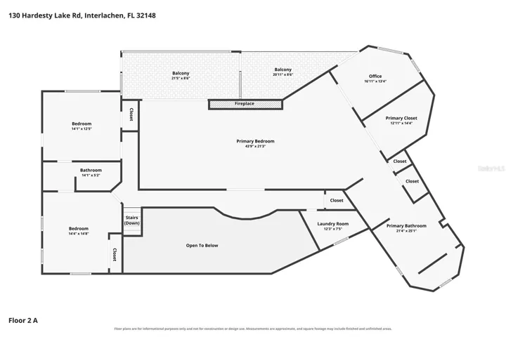 Main Residence -Floor Plan - Second Floor