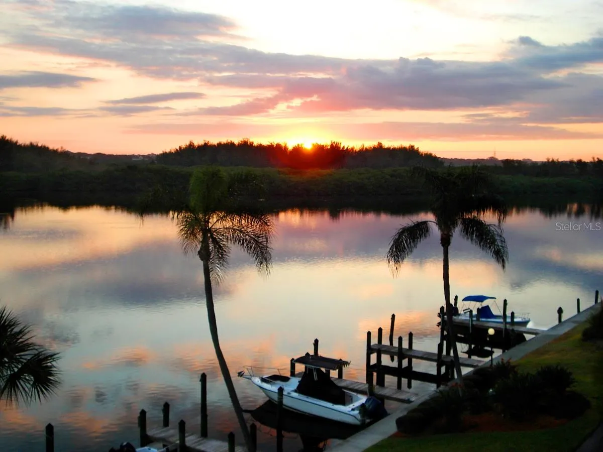 Reflections of sunrise on Little Sarasota Bay &amp; Jim Neville Marine &amp; Wildlife Preserve.