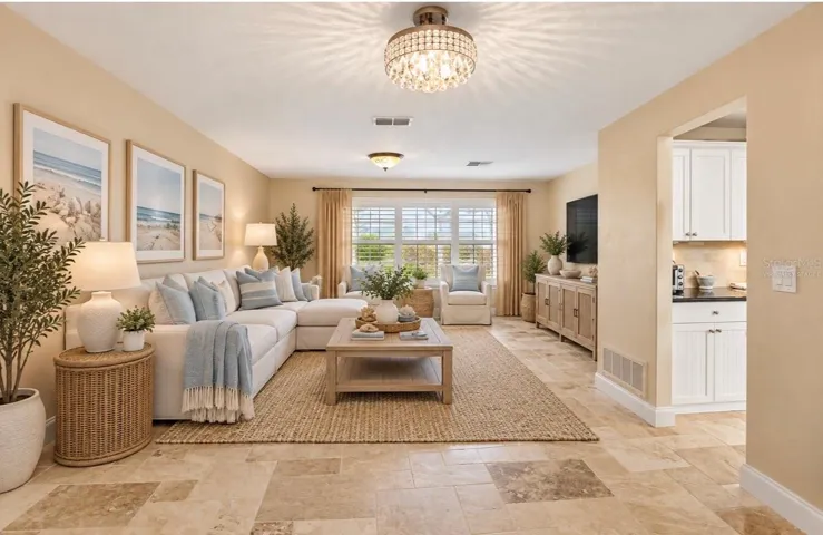 Virtually staged Living room