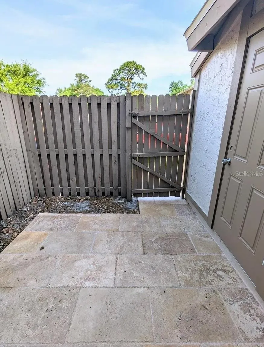 Front porch with storage room