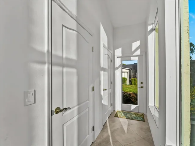 Side exit and storage closet