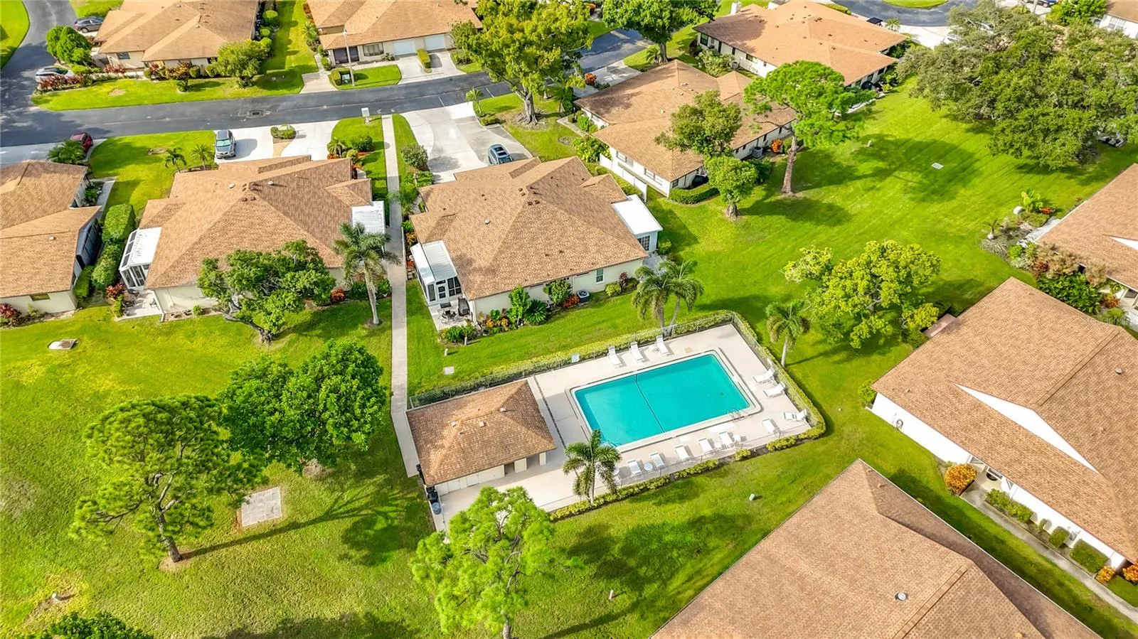 Aerial of the community pool.