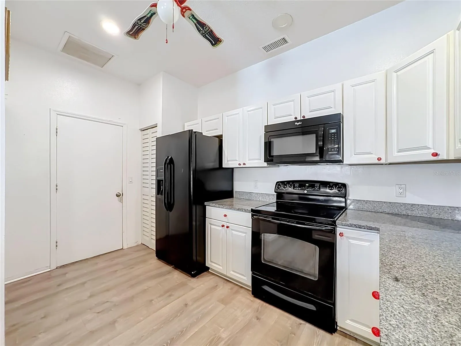 Close up of the appliances.