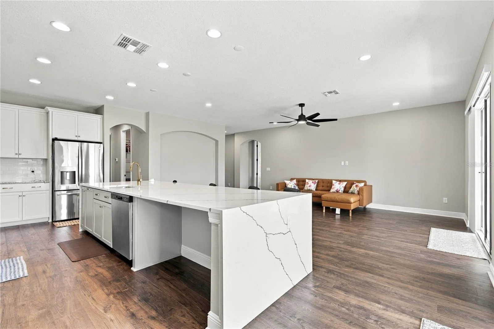 Waterfall  Countertop Island