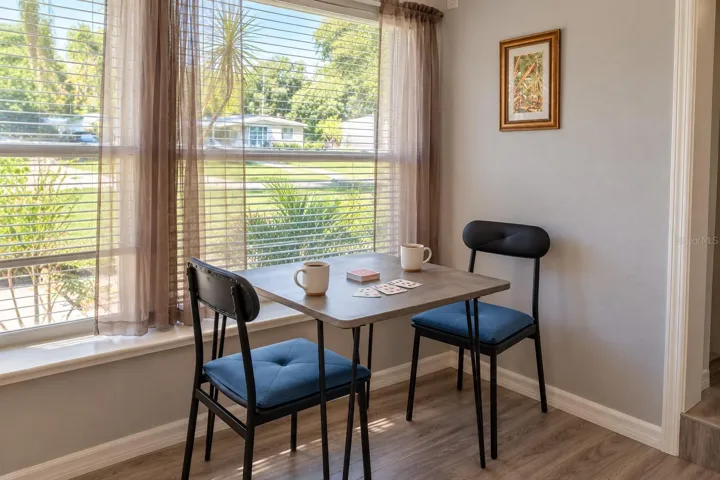 Bright family room with plenty of space to create multiple seating areas.