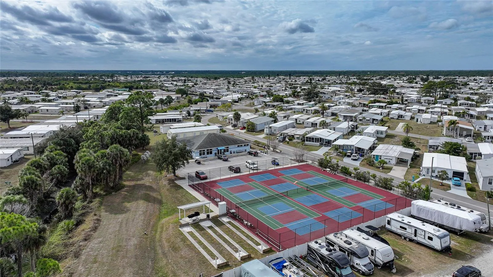 Aerial View of Harbor Cove - Tennis Courts