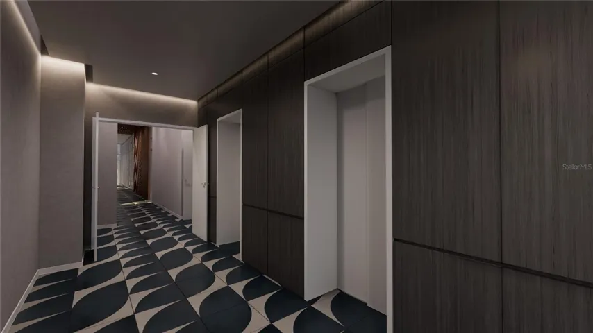 Rooftop amenity entrance (rendered)