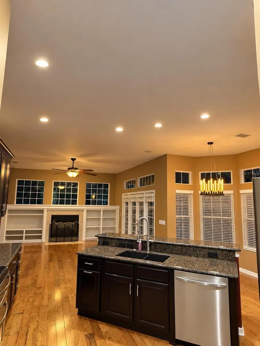 view of family room from kitchen