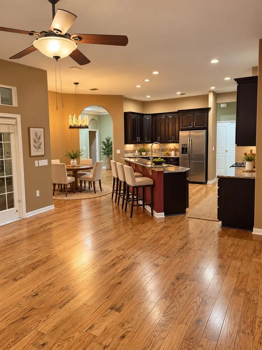 view of kitchen from family room