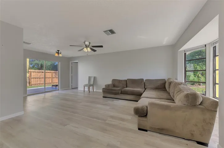 Living/dining Area with slider to back yard