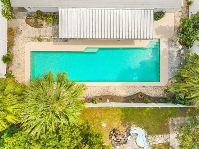 Beautiful aerial view of the 17' x 50' lap pool