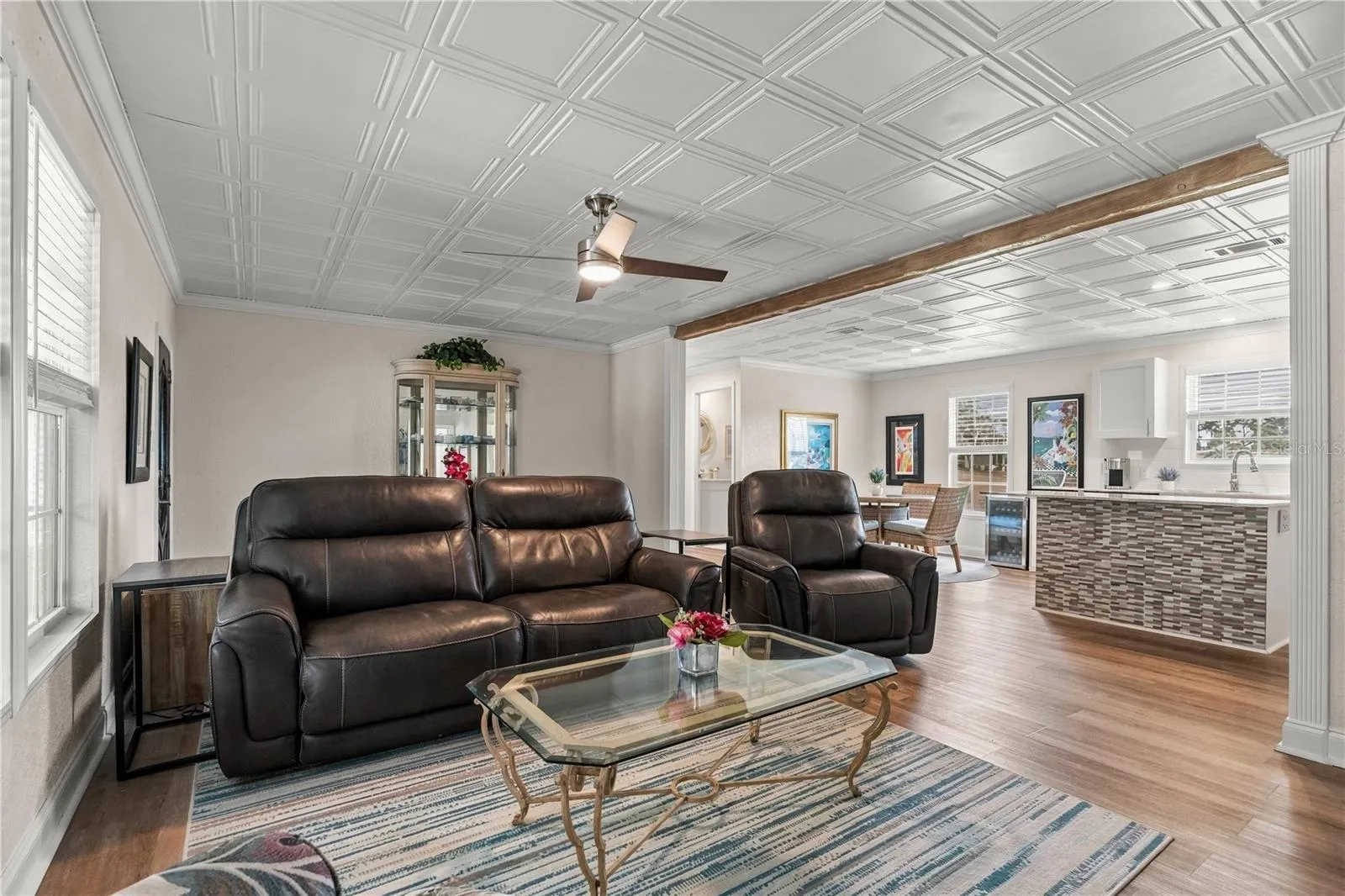 Check out the Coffered-like upgraded ceilings