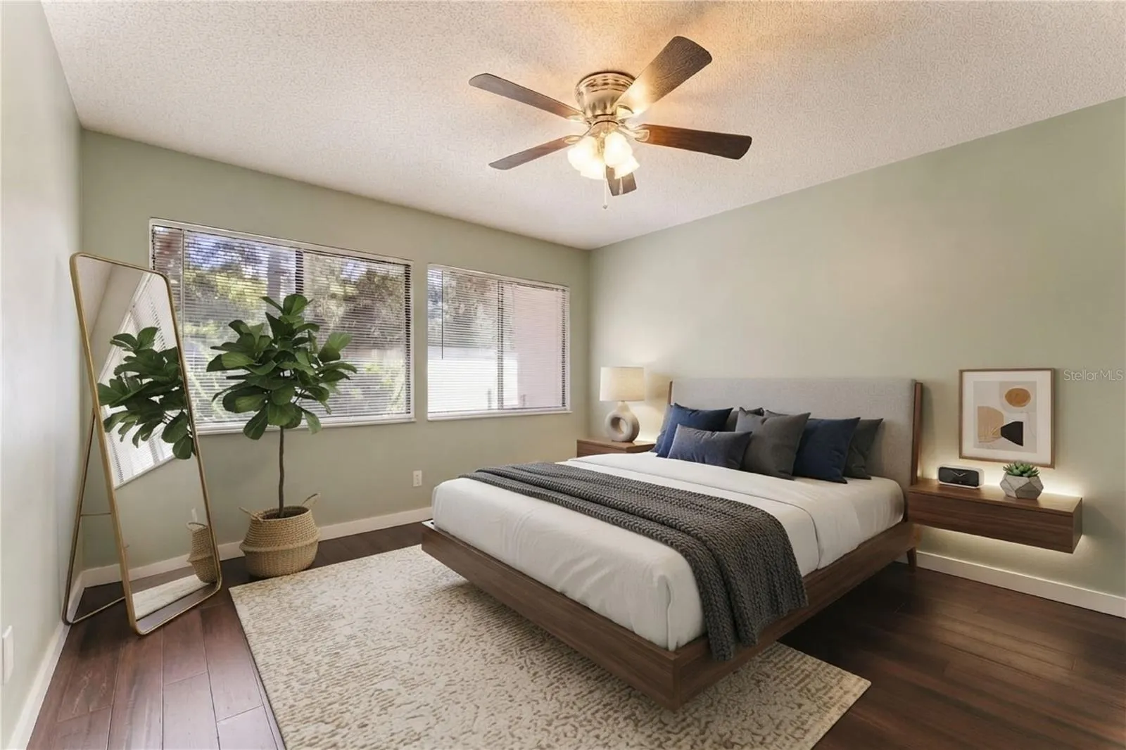 Virtual staged bedroom