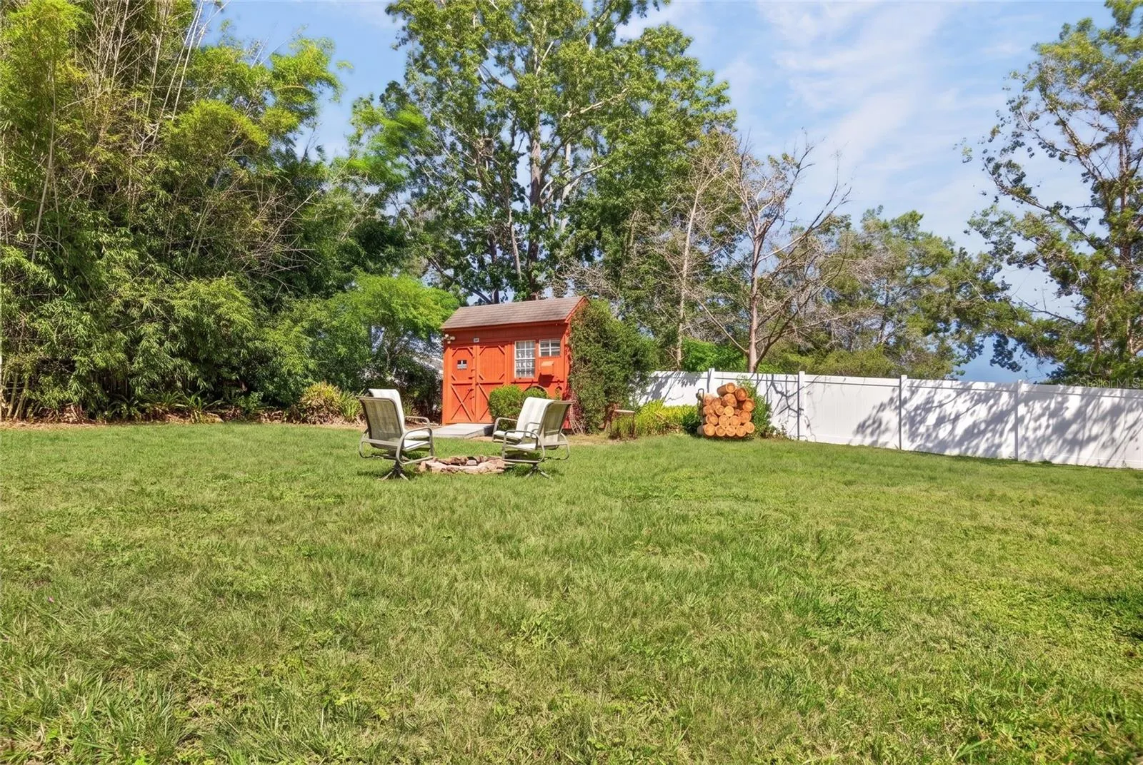 Firepit and shed