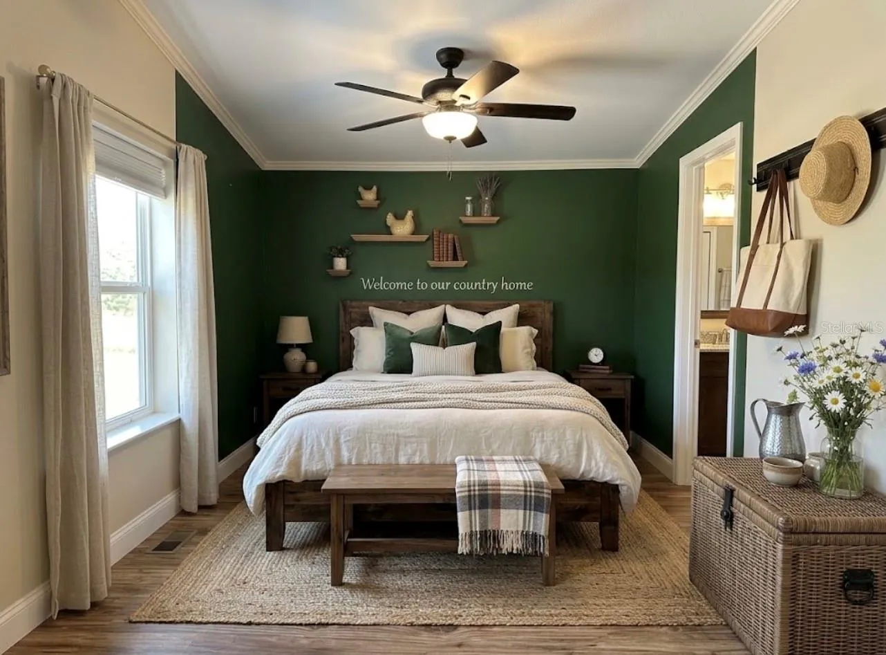 in law suite bedroom virtual staged