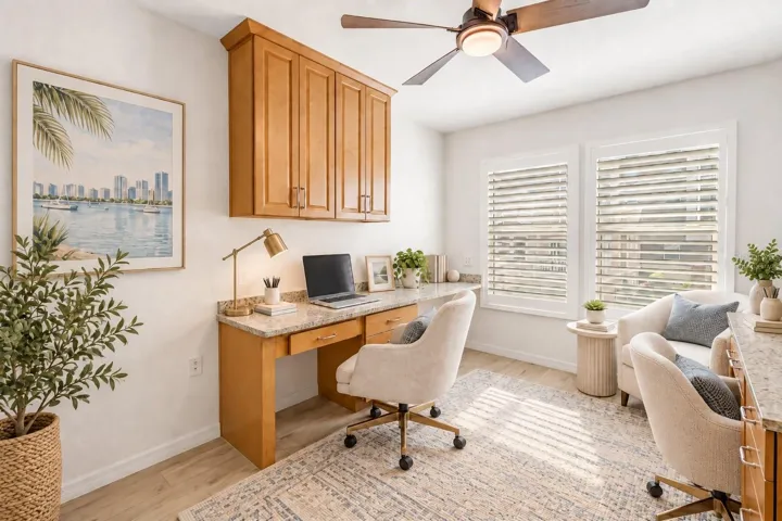 Virtually Staged: Bedroom 2 - Home Office with dual desks