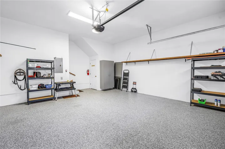 Garage with beautiful coated concrete floor