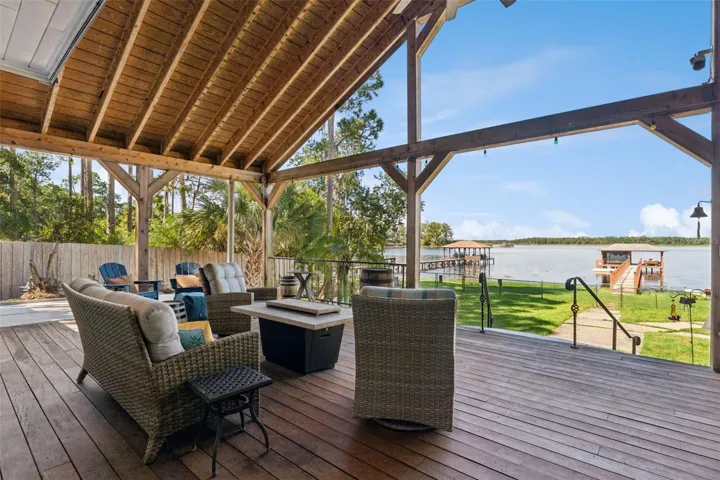 Enjoy the water views from the back porch.