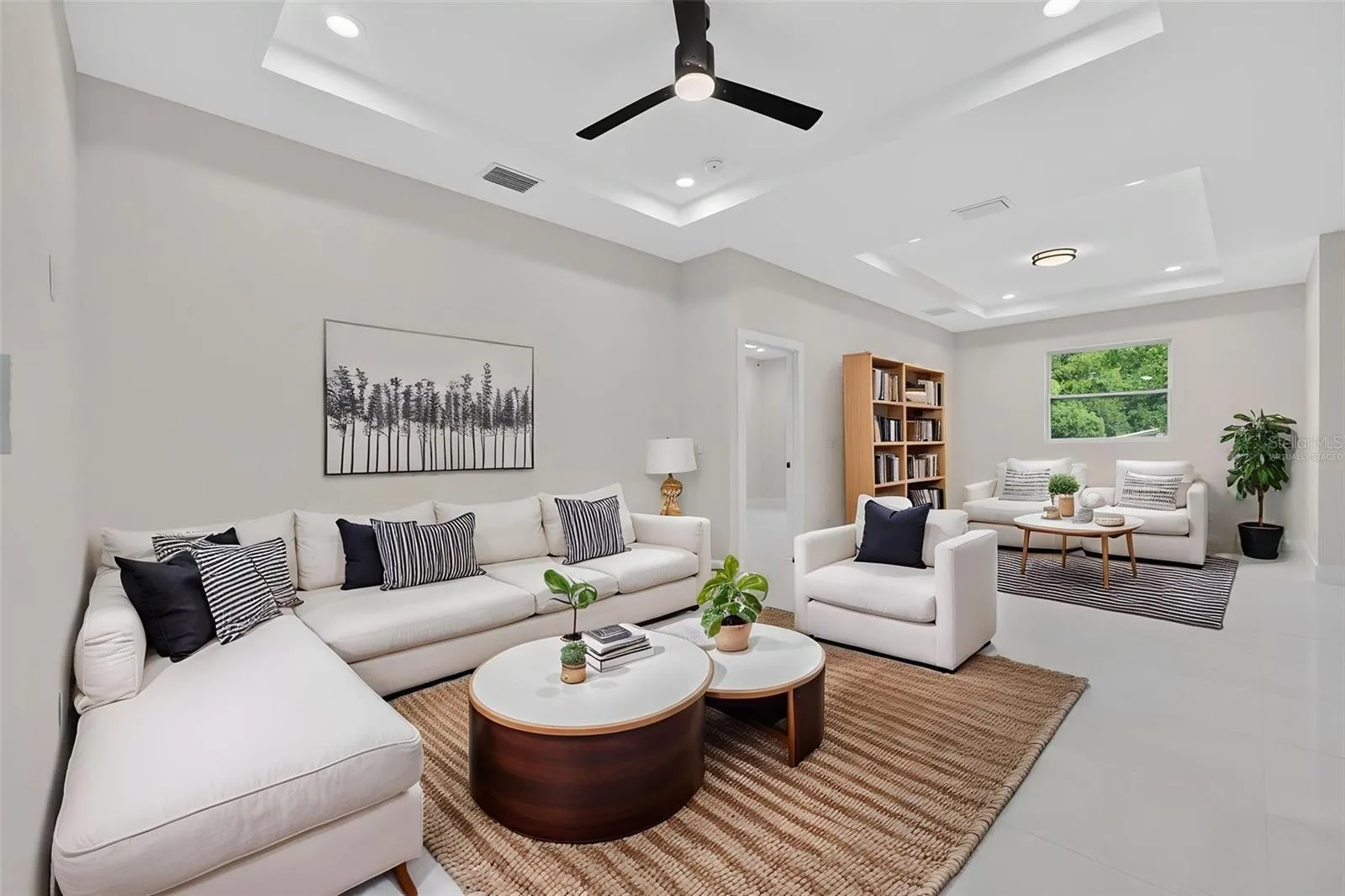 living room virtually staged