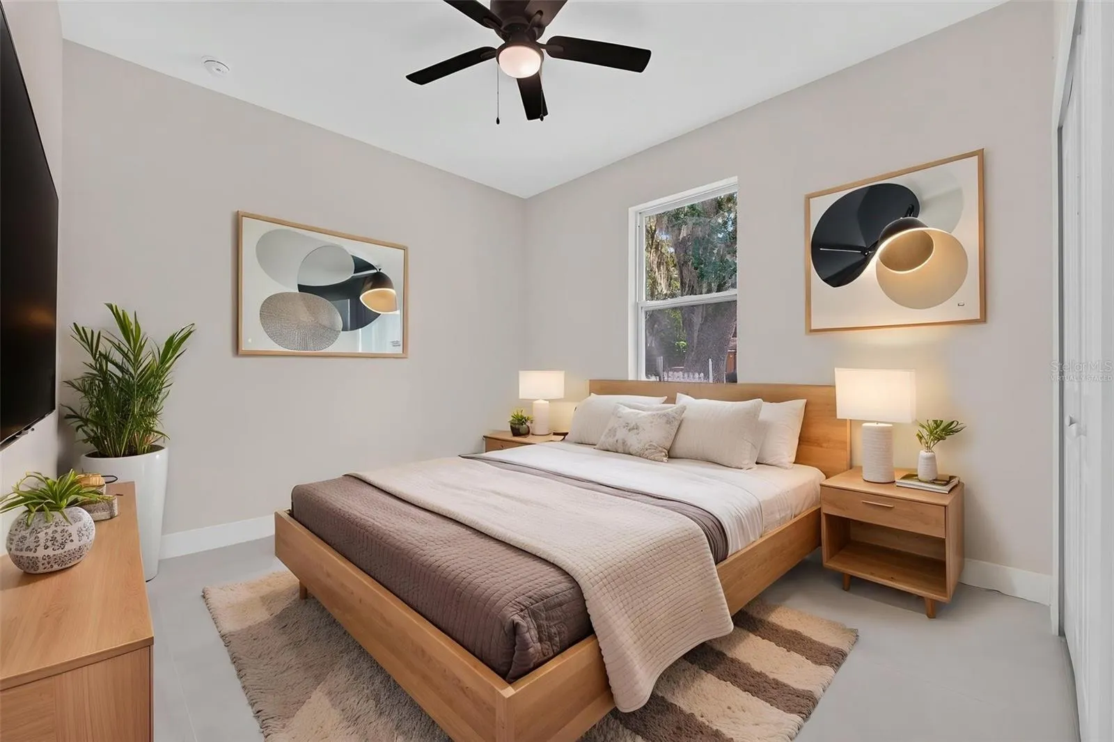 First bedroom virtually staged
