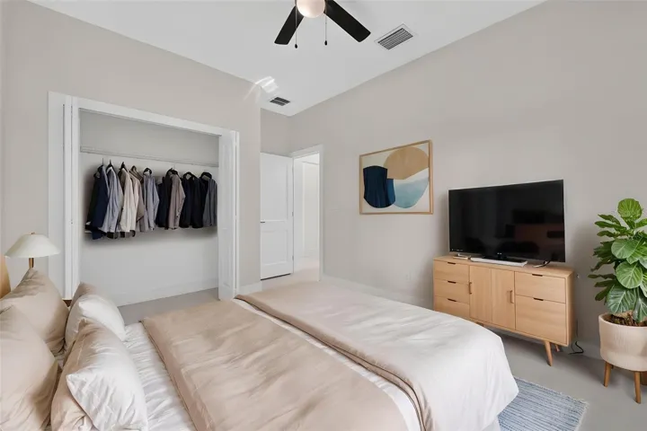 First bedroom virtually staged